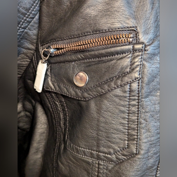 Women's brand new faux leather bomber jacket size XL - Picture 4 of 11